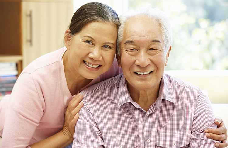42108832 - senior asian couple at home