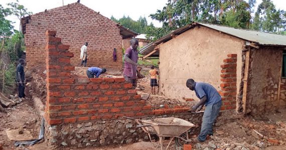 Picture of rain-proof brick classrooms in Kenya