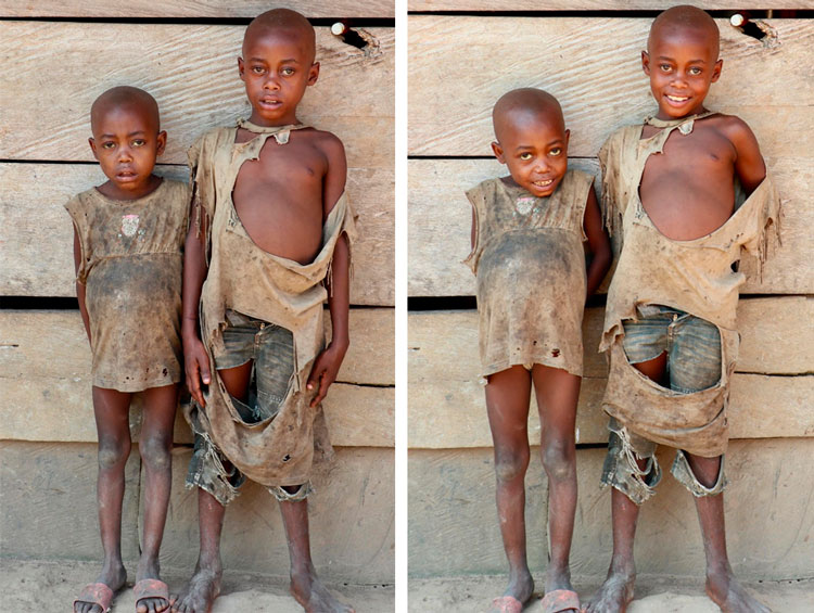 Picture of impoverished boys in Mpembe, Cameroon