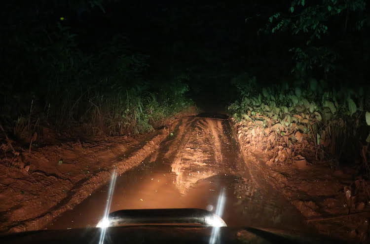 Picture of car driving through Cameroon