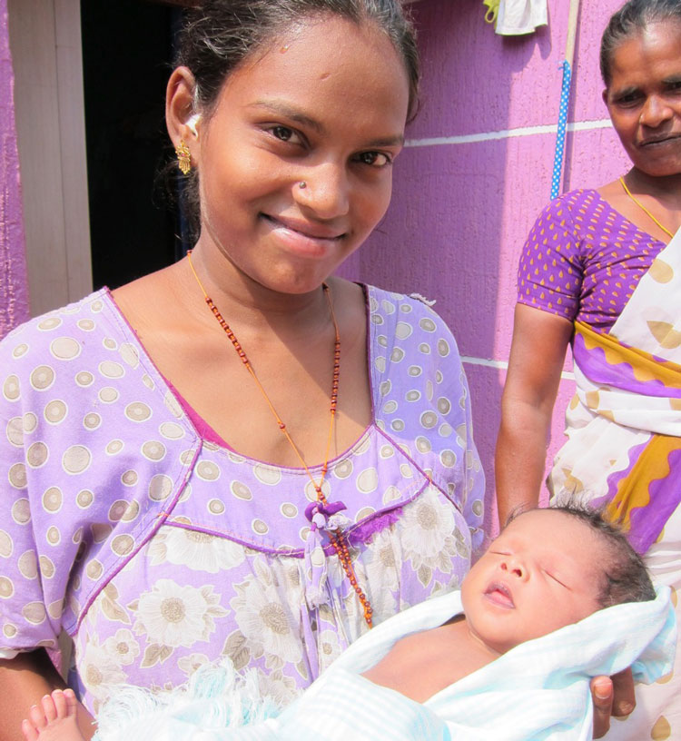 Mother and child in India