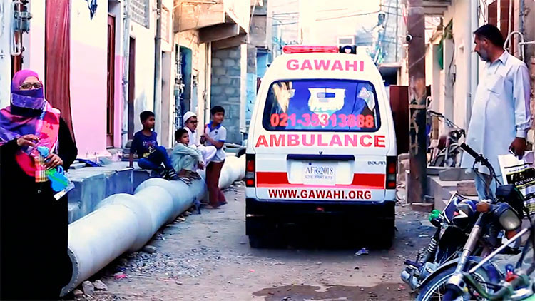 Picture of Christian ambulance in Pakistan