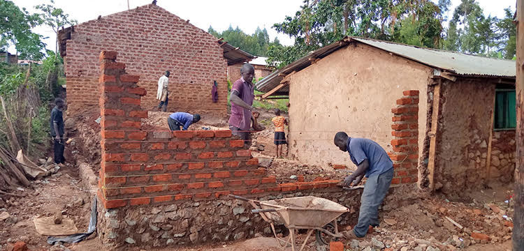 Picture of rain-proof brick classrooms in Kenya