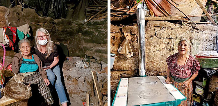Image of widow in Guatemala with new stove
