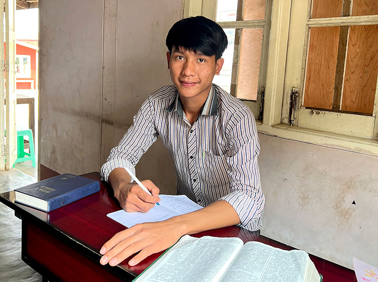 Image of young man in Myanmar receiving discipleship training