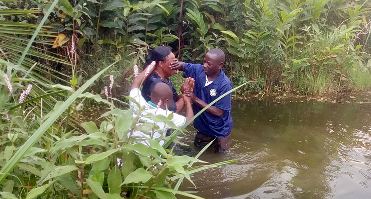 Image of baptism in Uganda